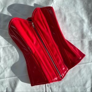 PVC Overbust corset Red